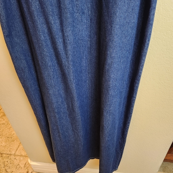 Vintage 90s Bobbie Brooks Denim Cottagecore Granny Teacher Maxi Dress XL - Picture 6 of 6